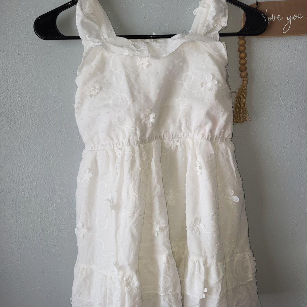 Nwt Girls Size 6 Rare Editions Embroidered White Floral Kids Casual Dress